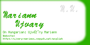 mariann ujvary business card